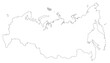 © OS - Russia country border outline on world map — geographic contour of largest country territory across Europe and Asia