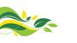 © ND CREATORS - Vibrant green and yellow leaf design elements for eco friendly projects