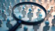 © Viktor - Illustration highlights unique individual selected from group of people under magnifying glass. Concept represents talent search recruitment human resources and job hiring