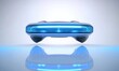 © Azril - Futuristic blue device with glowing light technology product display