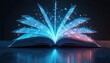 © Maryna - Futuristic open book displays glowing digital pages with illuminated data streams. Abstract particles and light create a sense of innovation and advanced knowledge.
