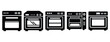© Rajjo - drying oven silhouette icon set, solid style, vector illustration