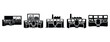 © Rajjo - factory control room silhouette icon set, solid style, vector illustration