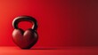 © Mitchell - A red heart-shaped kettlebell on a solid red background, symbolizing love for fitness and exercise Valentine day Special
