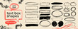© Anastasiia Hevko - Crayon drawn text box collection. Rectangle and round shapes with pencil sketch texture. Vector ink illustration. Grunge crayon outline text boxes for notes. Hand drawn texture doodle shapes.