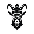 © gfx_alamin88 - Hipster Goat Face Vector Mascot Wearing Sunglasses and Winter Beanie