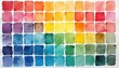 © Vadym - Watercolor swatches form rainbow palette. Square gradient color spectrum from red to violet. Colorful artistic background for design projects. Paint texture. Good for commercial, editorial usage.