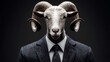 © Art.disini - A ram wearing a suit and tie. Business or finance.