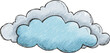 © TM Gallery - Cartoon vector illustration of fluffy cloud with light blue center and gray edges, evoking whimsical and cheerful atmosphere. This clip art is perfect for various creative projects