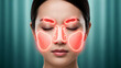 © Bayezid - Woman with glowing red sinus cavities highlighted on face female head anatomy