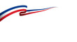 © Alexander - stylized french tricolore flag (bleu blanc rouge) rendered as a thick, dynamic, high-contrast vector ribbon on a transparent background, concept for french national identity