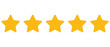 © New Asia - Five star review icon strip, top quality rating symbol, positive feedback graphic design element