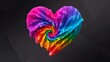 © Tatiana - Colorful tie-dye heart shape on dark background representing love