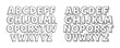 © Настя Шевчук - Black and white 3d alphabet set with bold outlined letters