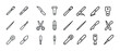 © Настя Шевчук - Collection of sewing and craft tools in simple line icons