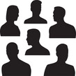 © vector design - group of people silhouettes facing different directions on white background