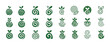 © Viacheslav - Collection of green spiral leaf icons for eco and nature-themed design