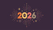 © masiku - Happy New Year 2026 Celebration with Fireworks Vector Illustration