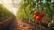 © The 2R Artificiality - Cluster of ripe red tomatoes cultivated in a greenhouse setting, focusing on agricultural efficiency