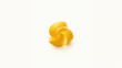 © MetaPixel - Single lemon peel on a white surface for food decoration or zest, kitchen prep, National Citrus Fruit Month