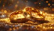 © Yuki.JPN - golden wedding rings on black background