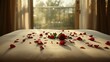 © vxnaghiyev - Hotel bed adorned with rose petals for a romantic night, ideal for intimate celebrations