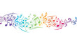 © Maureen - Colorful music notes flowing on white background in abstract gradient style
