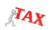 © Sumera - A 3D illustration of a person pushing a large red tax sign