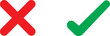 © Sathi GD - yes and no vector icon, Approved disproved icon, on and off symbols, Green checkmark and red cross symbols for approval and rejection status transparent background