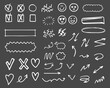 © Saidul - Hand Drawn Doodle Symbols Set with Arrows Check Marks Hearts and Highlights