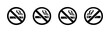 © 11ua - No smoking vector icons set: cigarette ban, anti-smoking symbols, health signs