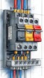 © Barbara Taylor - electrical circuit breaker, techinical clean drawing. blueprint