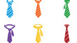 © Muzamil - A collection of colorful ties on a plain white background