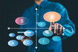 © Nirusmee - Marketer pointing at a positioning map, representing market positioning strategy, target audience analysis, brand,product differentiation for competitive advantage.
