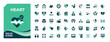 © Hashi - Set of Heart colorful solid icon. Contain filled sign love symbols, valentine, love, cardio and more. Modern icons collection. Love icon set. Editable stroke collections.