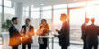 © CoreVisuals - Networking event business businessperson professional blurred blur engagement management motion defocused background corporate office meeting conversation discussion teamwork connection