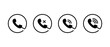 © ElsaNur - Phone call action icon with incoming and missed call symbol. Telephone communication sign