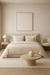 © Rawpixel.com - Minimalist beige bedroom design elegance.