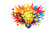 © Angelina - Bright, colorful light bulb burst against a vivid backdrop, showcasing creative innovation with high-resolution brilliance