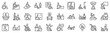 © SkyLine - Set of 30 outline icons related to wheelchair. Linear icon collection. Editable stroke. Vector illustration