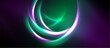 © antishock - Abstract design features vibrant circular glows. Green, purple, white hues blend into dark background. Smooth curves create dynamic visual effect.