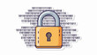 © lah - A graphic of a yellow padlock surrounded by binary code