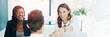 © Laflor2000/peopleimages.com - Business, interview and woman with handshake in office for vacancy success, onboarding and welcome. Banner, HR managers or candidate with shaking hands for job recruitment, contract agreement or deal