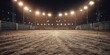 © xartproduction - Expansive Empty Outdoor Rodeo Arena Illuminated by Bright Stadium Lights