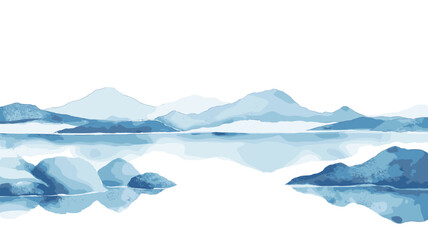 Naklejka na meble Blue Lagoon. Blue Lagoon watercolor vector illustration
