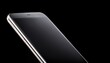 © Cristina - close up view of a modern smartphone with a black screen against a black background