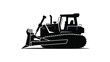 © Seth - Bulldozer silhouette in black and white for construction and industrial concepts