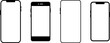© Volodymyr - Mockup smart phone new generation Image collection isolated Transparent screen modern smartphone icon set
