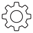 © Rubina parvin - Black outline gear icon on white background for settings or mechanics concept