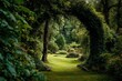 © Alfais - Lush archway frames a verdant garden with pathways and flourishing greenery